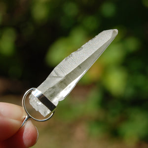 Lemurian Seed Quartz Crystal Laser Pendant 