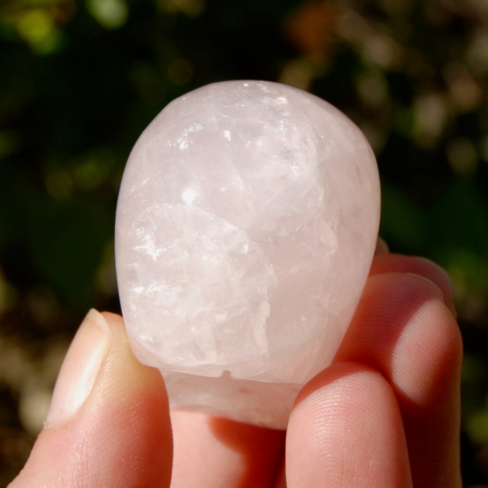Gemmy Rose Quartz Crystal Skull