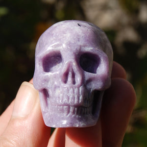 Lepidolite Crystal Skull