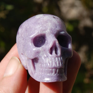 Lepidolite Crystal Skull