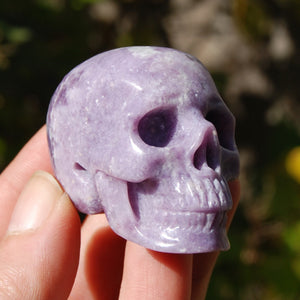 Lepidolite Crystal Skull