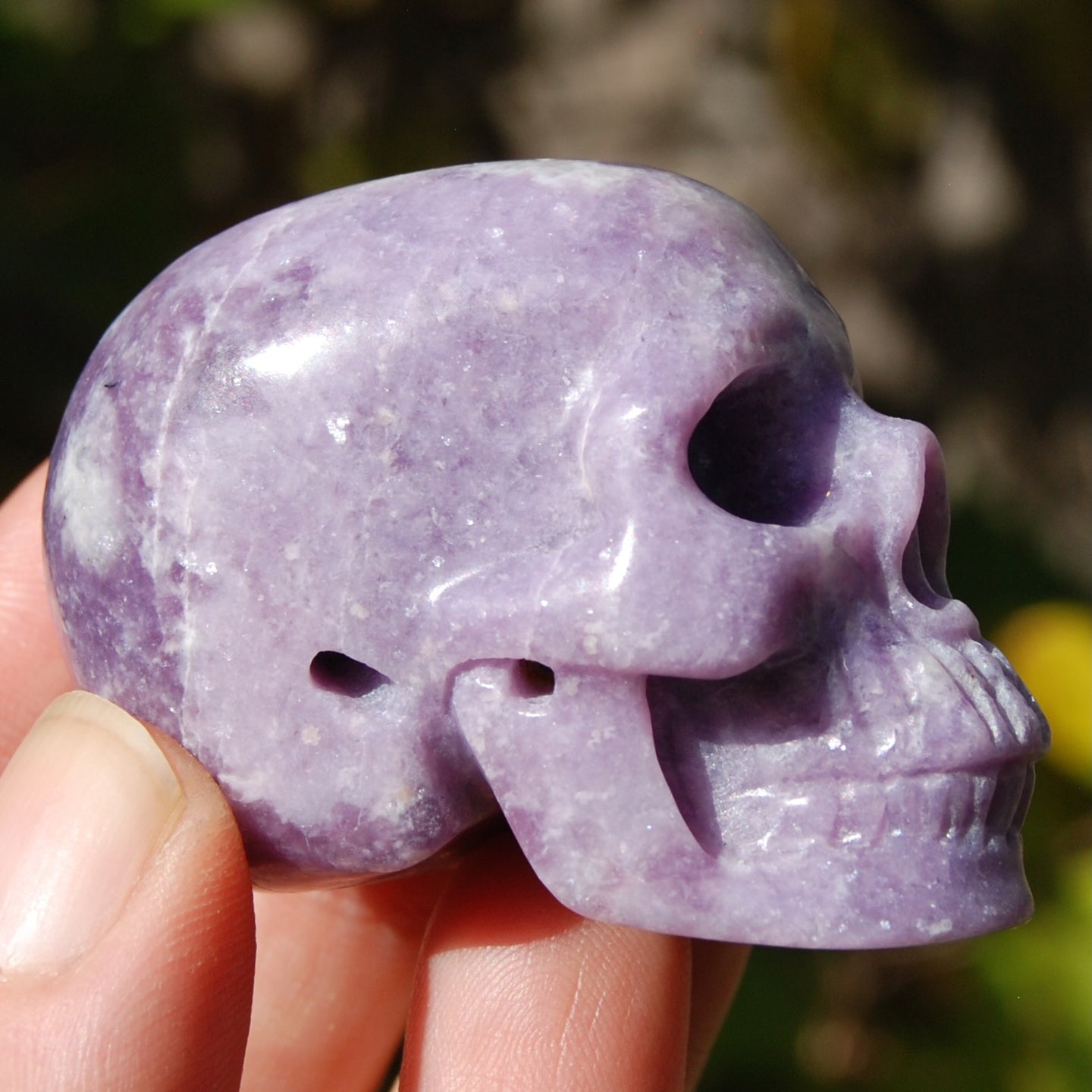 Lepidolite Crystal Skull