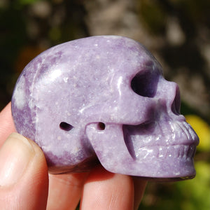 Lepidolite Crystal Skull