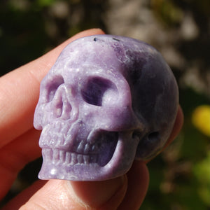 Lepidolite Crystal Skull