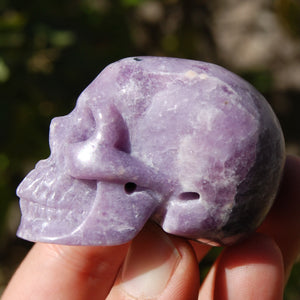 Lepidolite Crystal Skull