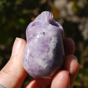 Lepidolite Crystal Skull