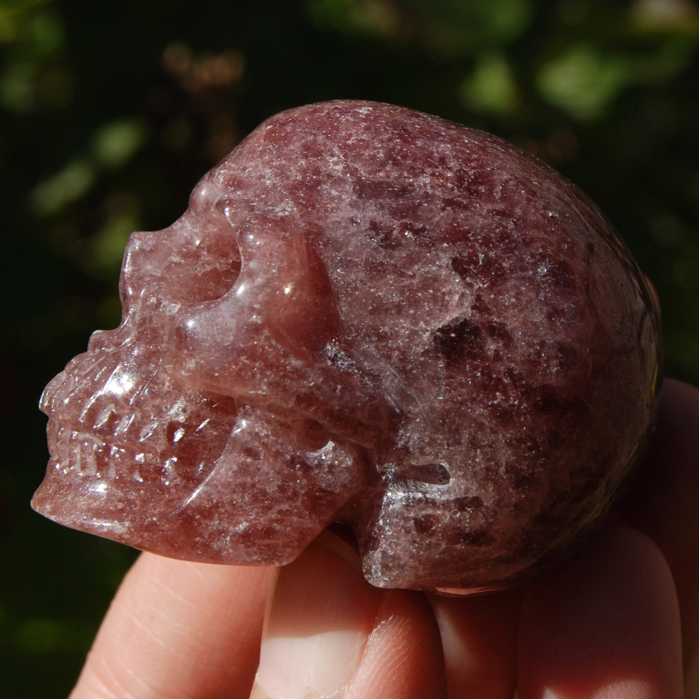 Strawberry Quartz Crystal Skull