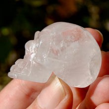 Load image into Gallery viewer, ONE 1.5in Clear Quartz Crystal Skull, Primitive Style Carving
