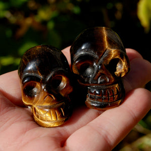 Tiger Eye Carved Crystal Skull 