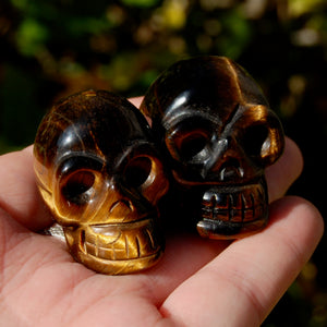 Tiger Eye Carved Crystal Skull 