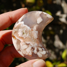 Load image into Gallery viewer, Sakura Flower Agate Crystal Moon Palm Stone
