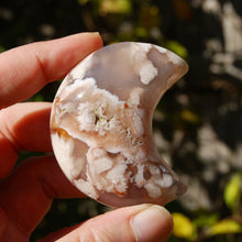 Load image into Gallery viewer, Sakura Flower Agate Crystal Moon Palm Stone
