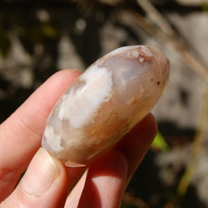 Sakura Flower Agate Crystal Moon Palmstone