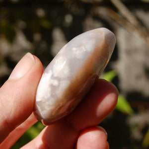 Sakura Flower Agate Crystal Moon Carving