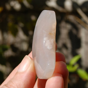 Sakura Flower Agate Crystal Moon Palm Stone