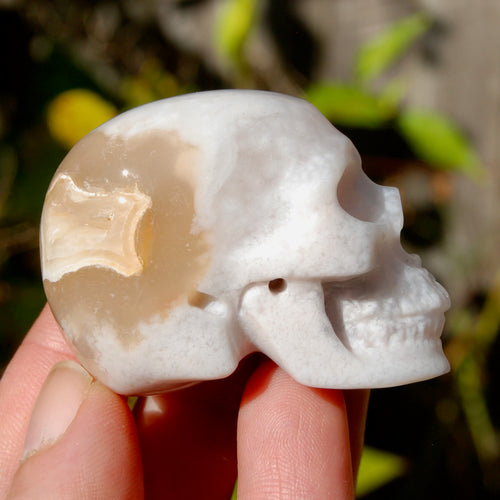 Sakura Agate Crystal Skull