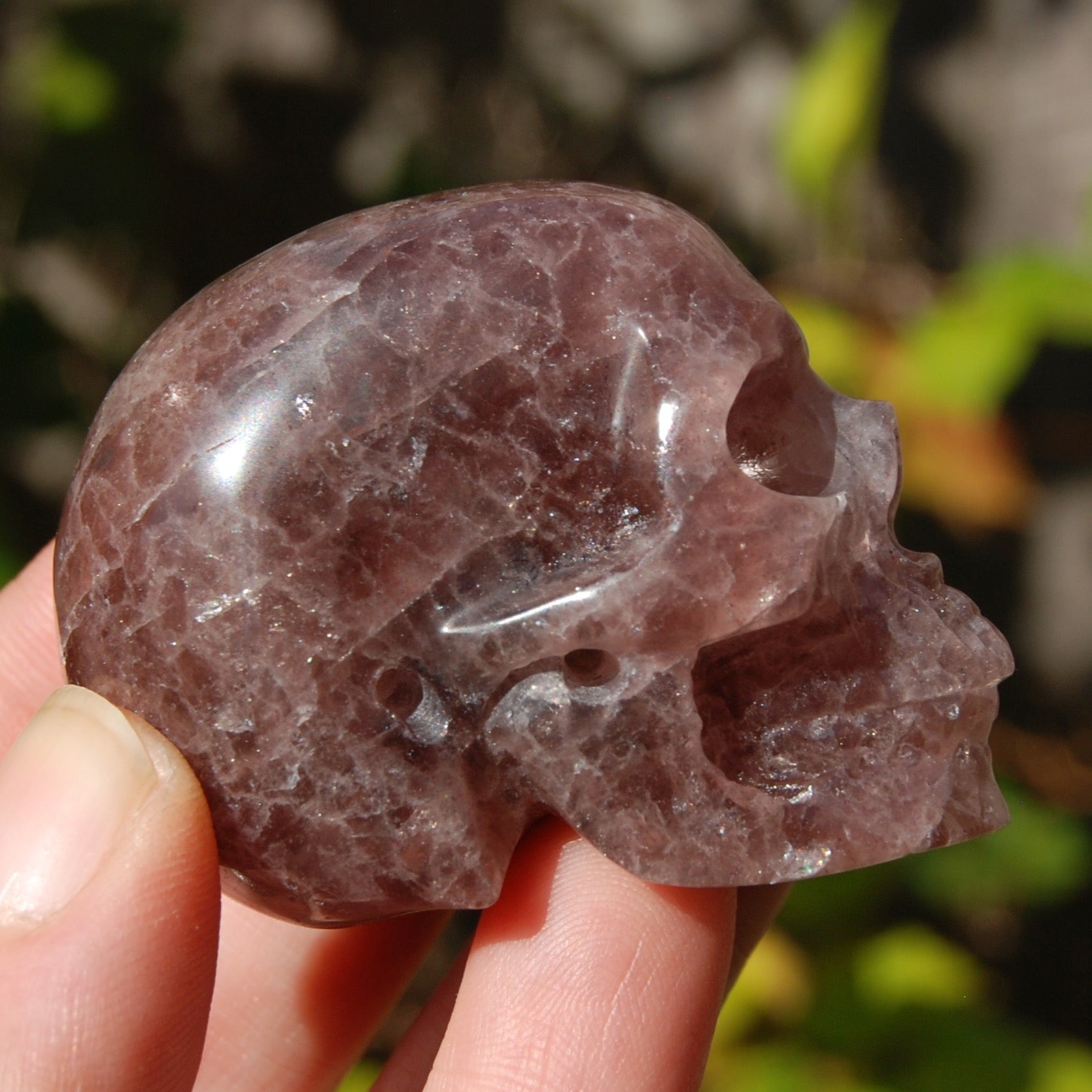 Strawberry Quartz Crystal Skull
