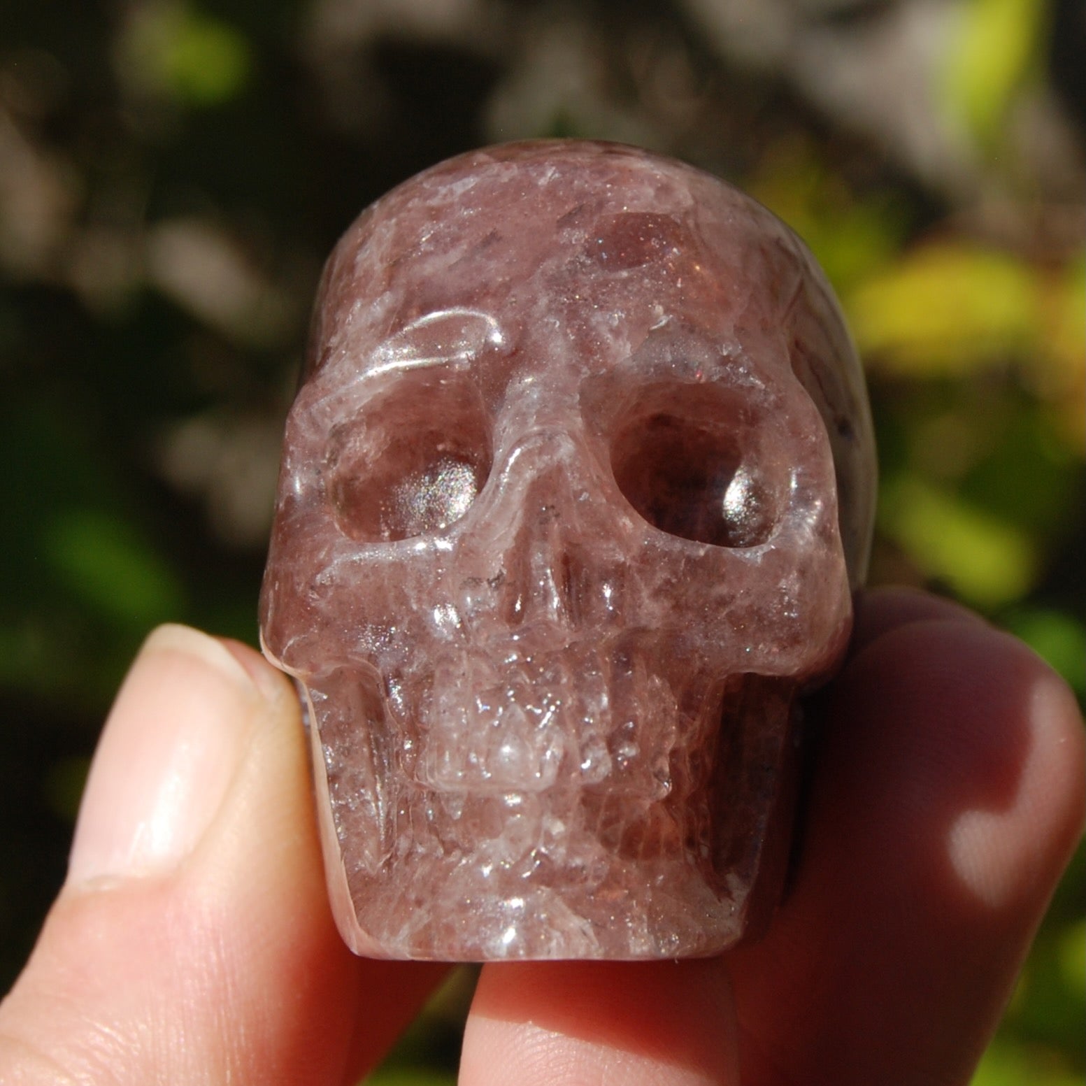 Strawberry Quartz Crystal Skull