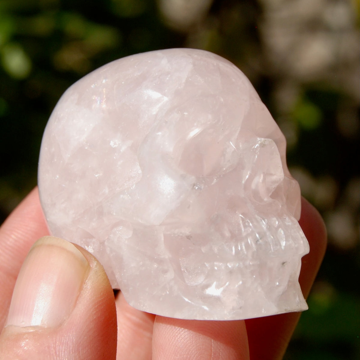Gemmy Rose Quartz Crystal Skull