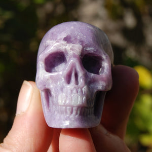 Lepidolite Crystal Skull