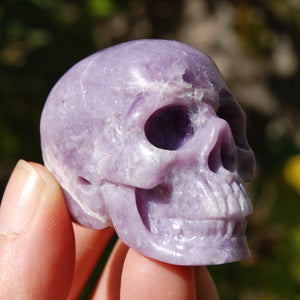 Lepidolite Crystal Skull