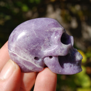 Lepidolite Crystal Skull