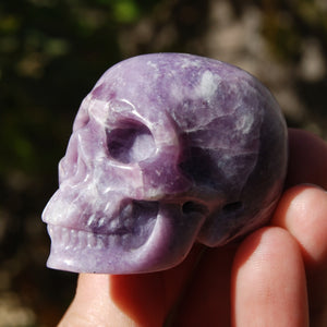 Lepidolite Crystal Skull