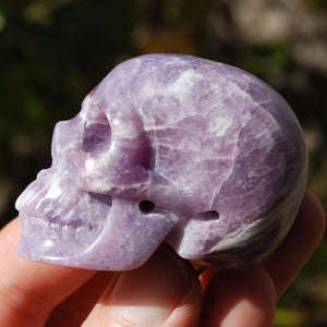 Lepidolite Crystal Skull