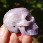 Lepidolite Carved Crystal Skull