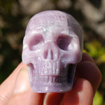 Lepidolite Carved Crystal Skull