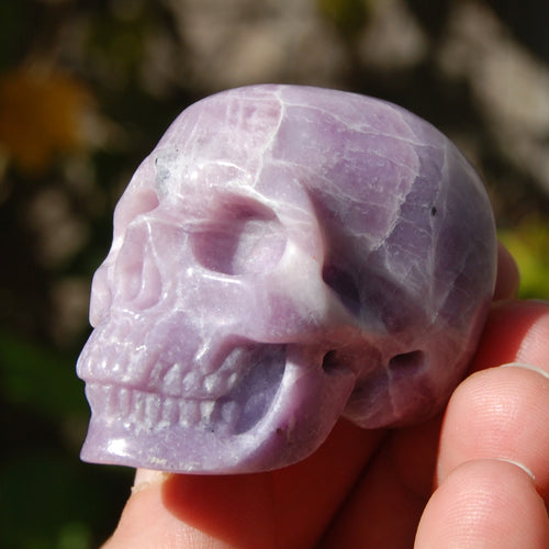 Lepidolite Carved Crystal Skull