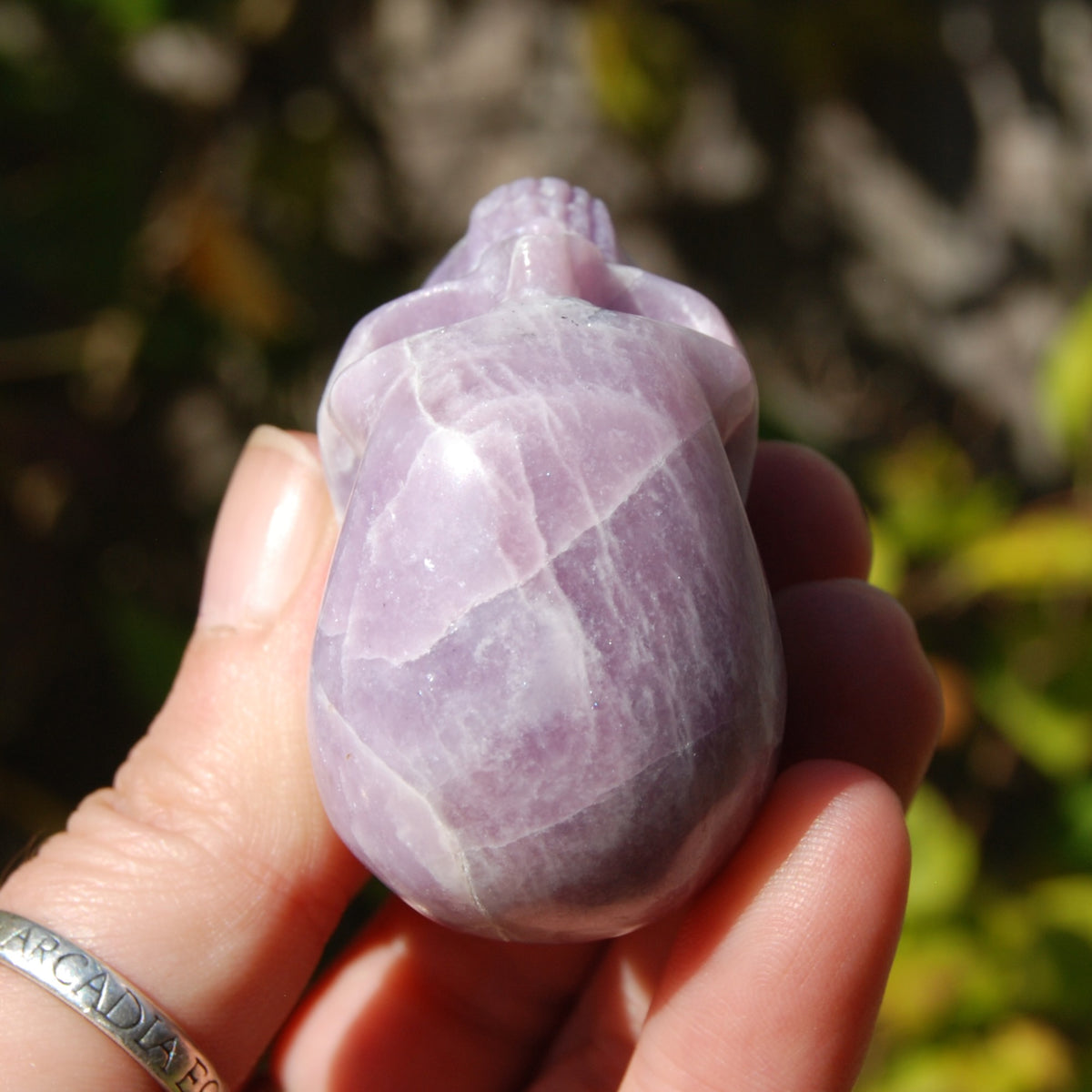 Lepidolite Carved Crystal Skull