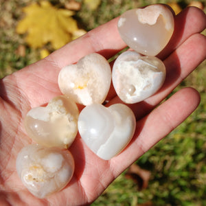 Sakura Agate Crystal Heart 