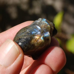 ONE 1.25in Labradorite Anatomical Heart Realistic Crystal Carving