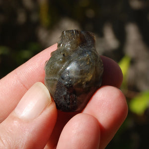 ONE 1.25in Labradorite Anatomical Heart Realistic Crystal Carving