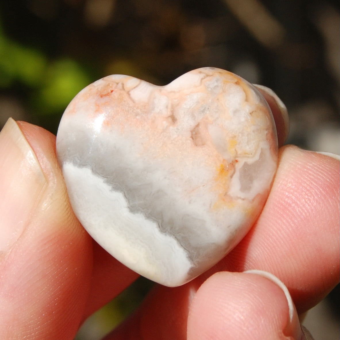 Crazy Lace Agate Crystal Heart