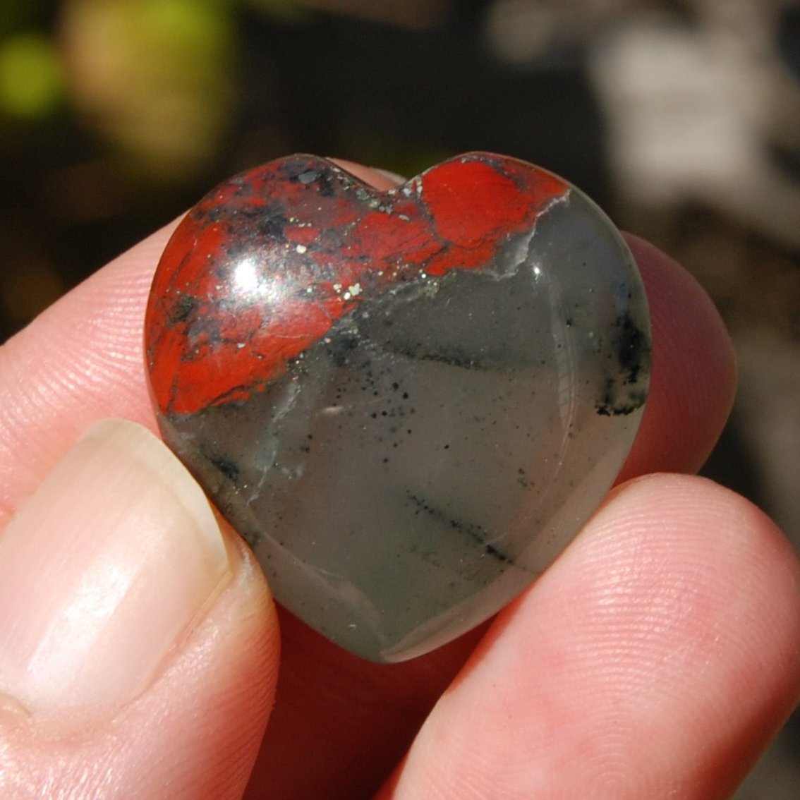 African Bloodstone Crystal Heart