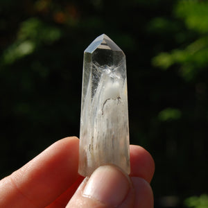 Blue Amphibole Quartz Crystal Tower