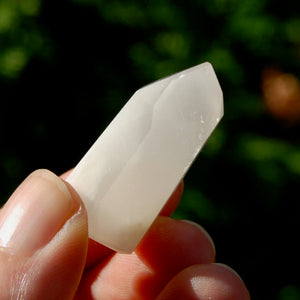 White Amphibole Quartz Crystal Mini Tower