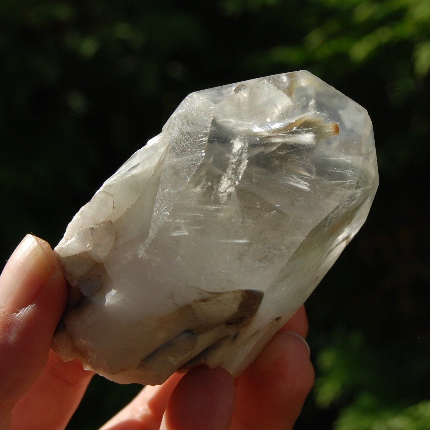 Blue Amphibole Quartz Crystal