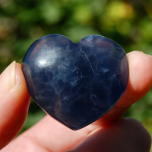 Blue Fluorite Heart Shaped Crystal Palm Stone