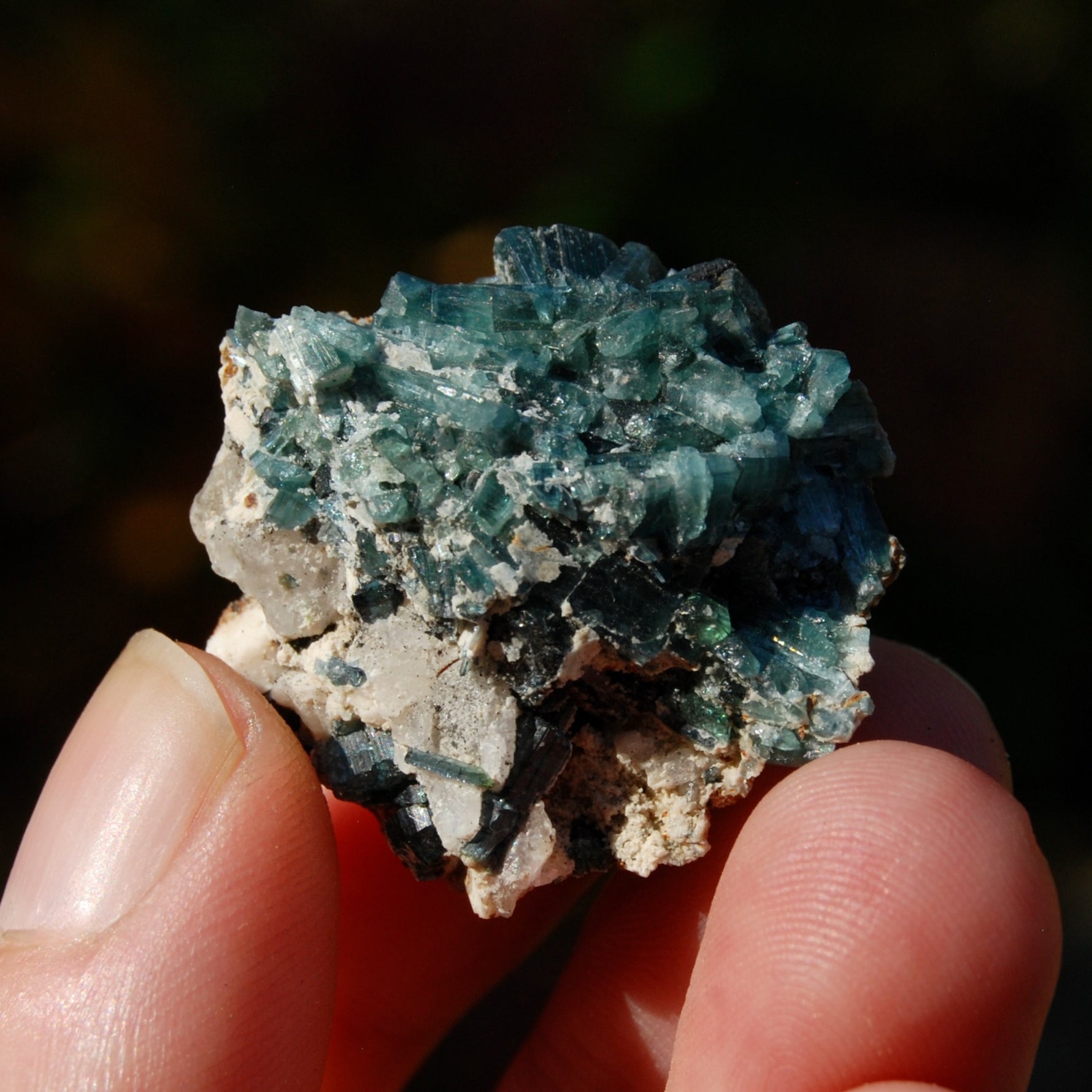 Blue Tourmaline Indicolite Crystal Matrix
