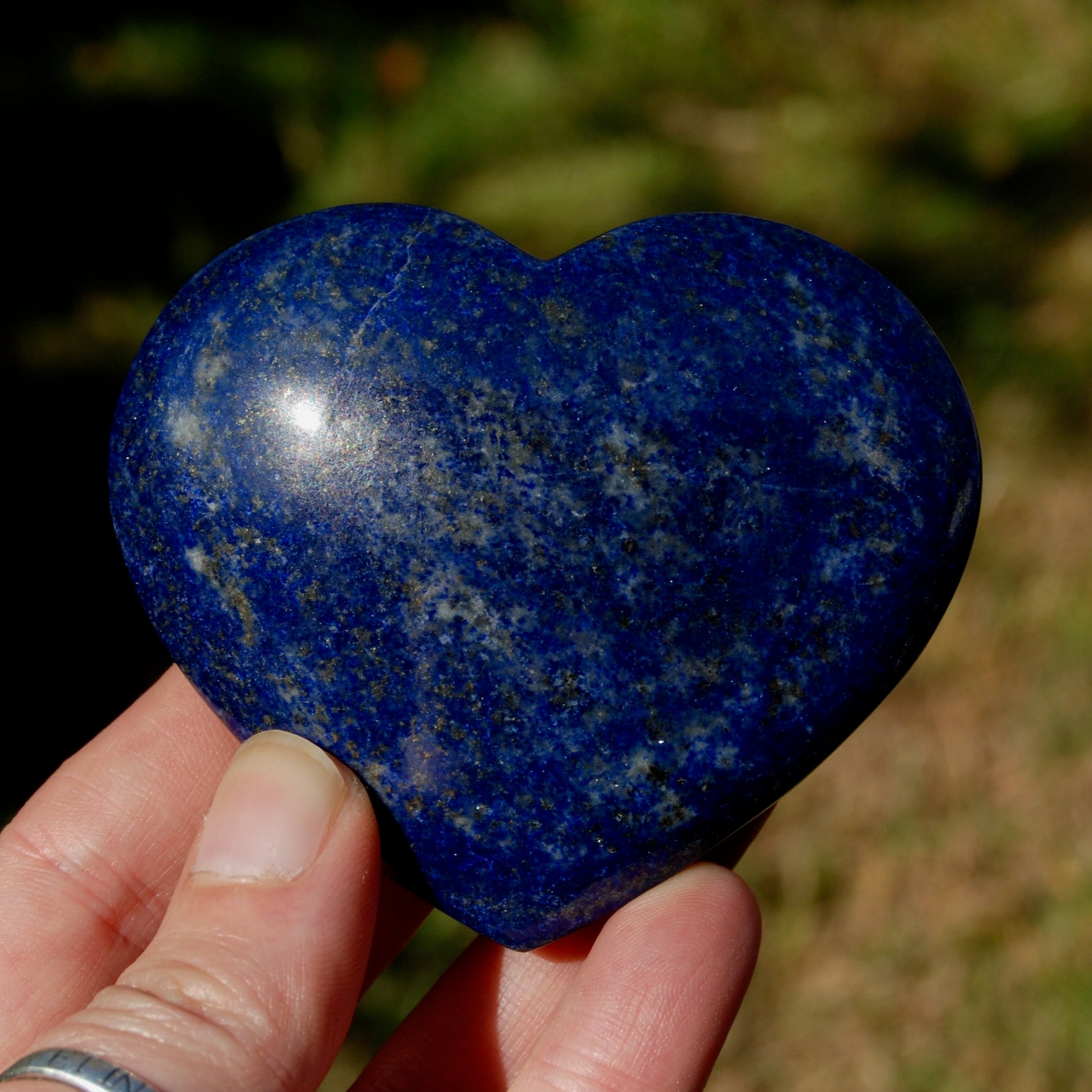 Lapis Lazuli Crystal Heart Shaped Palm Stone