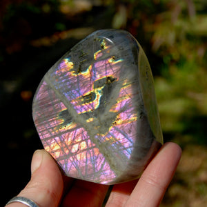 Pink Purple Labradorite Crystal Freeform Tower