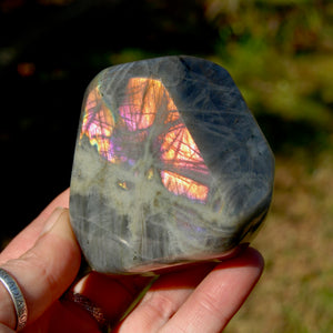 Pink Purple Labradorite Crystal Freeform Tower