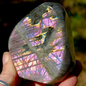 Pink Purple Labradorite Crystal Freeform Tower