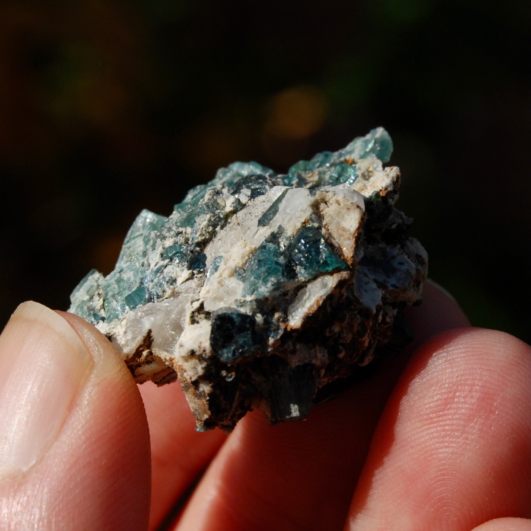 Blue Tourmaline Indicolite Crystal Matrix