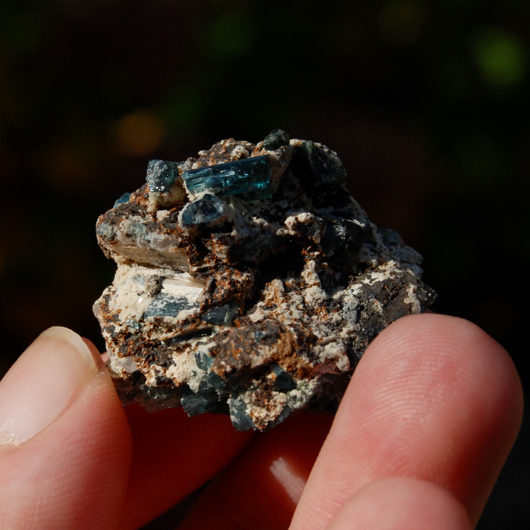 Blue Tourmaline Indicolite Crystal Matrix