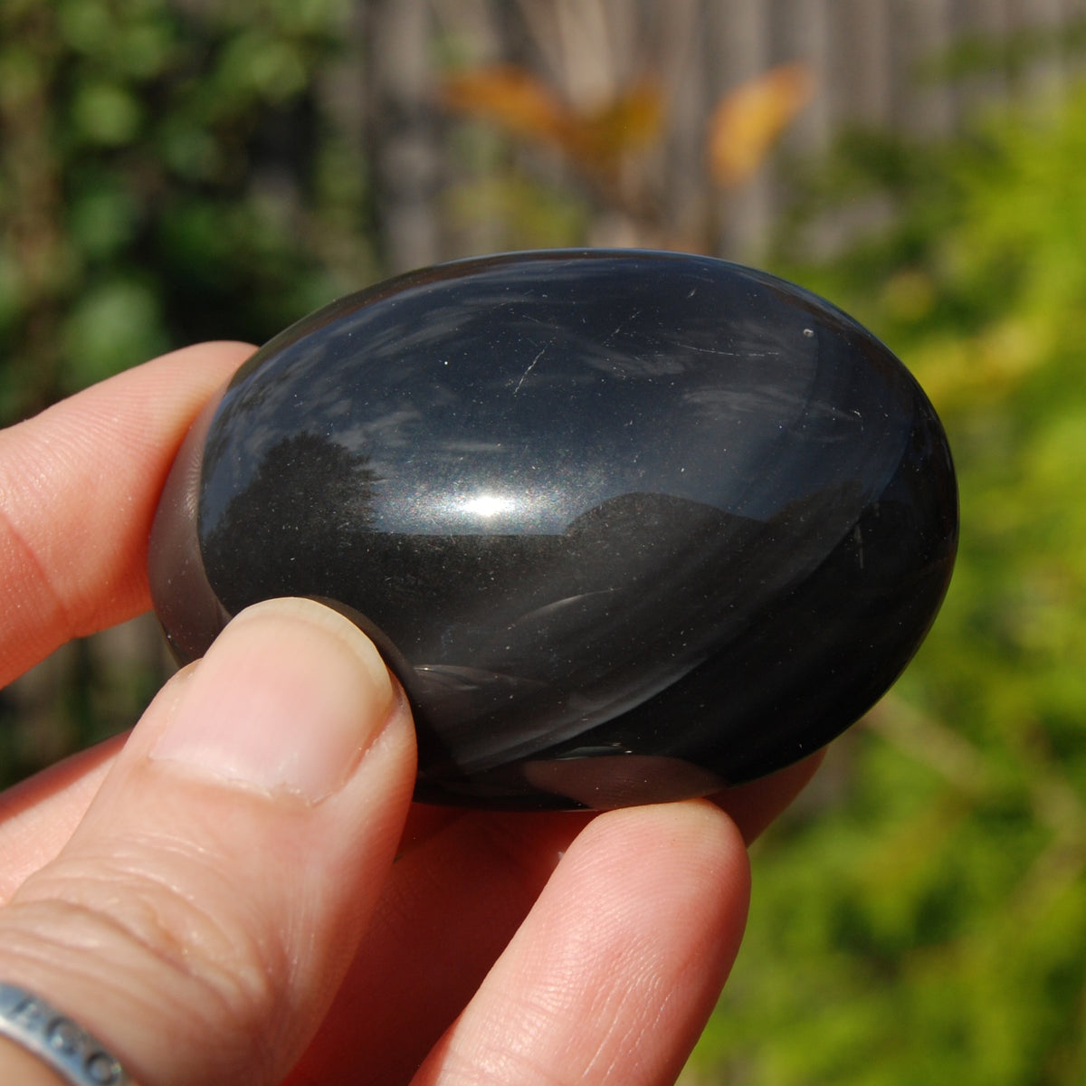 Rainbow Obsidian Crystal Palm Stone