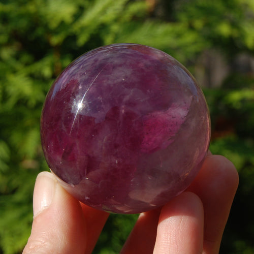 Magenta Watermelon Fluorite Crystal Sphere